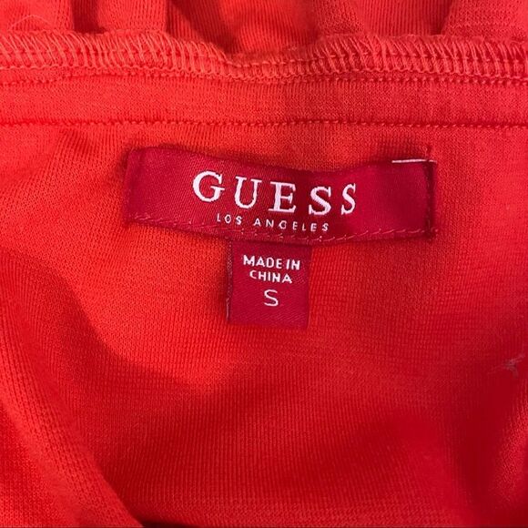 Guess Orange Ruffled Off Shoulder Croptop Size Small - Picture 8 of 12
